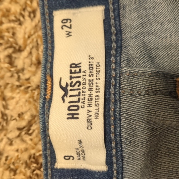 Hollister women's blue mulitonal curvy high rise 3" cut off shorts - Picture 6 of 9